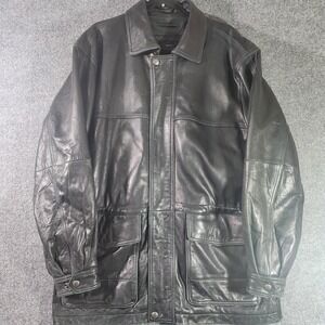 Claiborne Outerwear Men's Lambskin Leather Jacket  Size Large Quilted